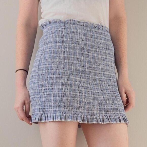 After Market Dresses & Skirts - Blue Textile Ruffle Mini Skirt Cottage Indie Fairy Short Skirt from After Market